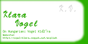 klara vogel business card